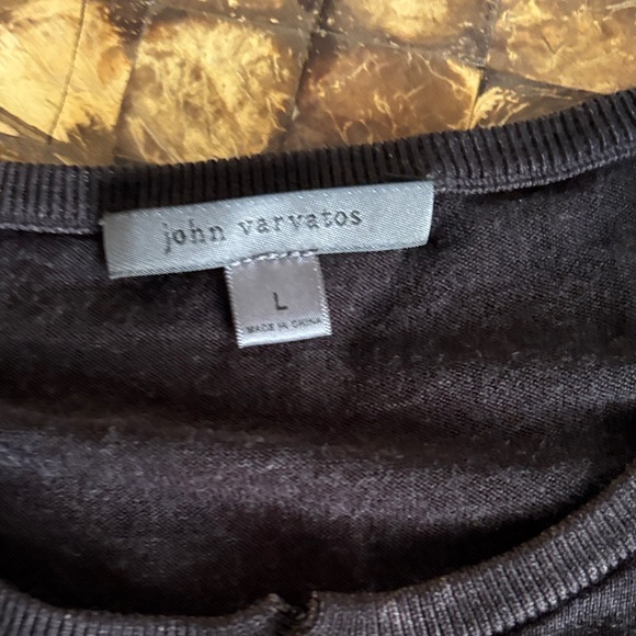 John Varvatos Charcoal Long Sleeve Henley - Picture 3 of 3